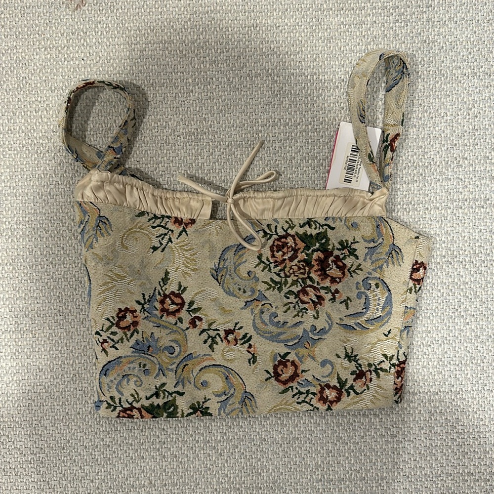 Beige Tapestry Top - Beginning Botique